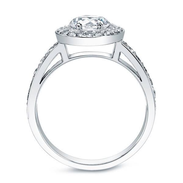 Auriya Platinum 2/5 carat TW Round Halo Diamond Engagement Ring