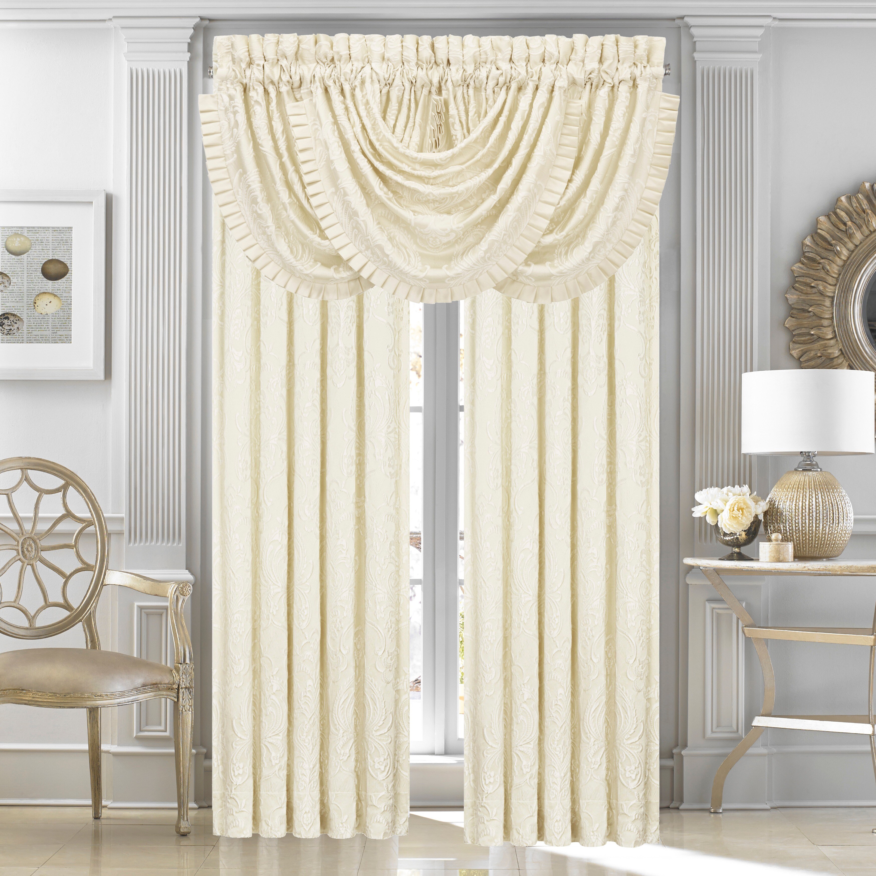 Shop Five Queens Court Maureen Ivory Woven Lined Curtain Panel