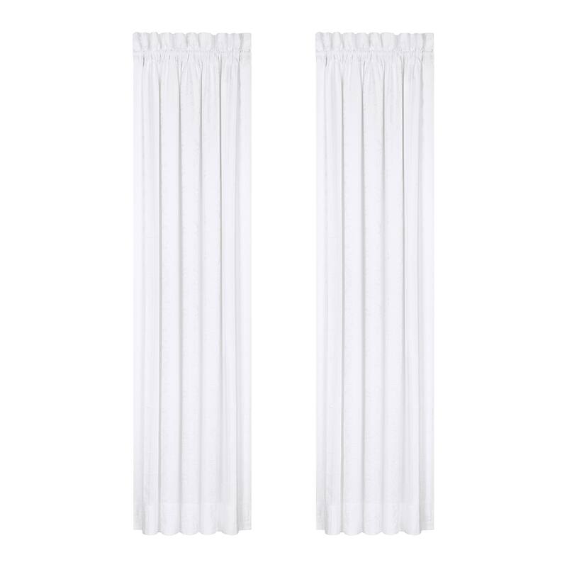Five Queens Court Mackay Lined Woven Jacquard Curtain Panel Pair with Tiebacks