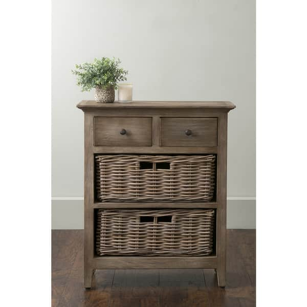 Shop East At Main S Stratton Brown Rattan Nightstand Overstock 13219460