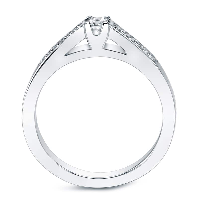 Auriya Platinum 1/4ctw Round Diamond Engagement Ring Set