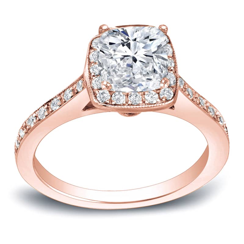 Auriya 14k Gold 2ctw Cushion-cut Halo Diamond Engagement Ring Certified