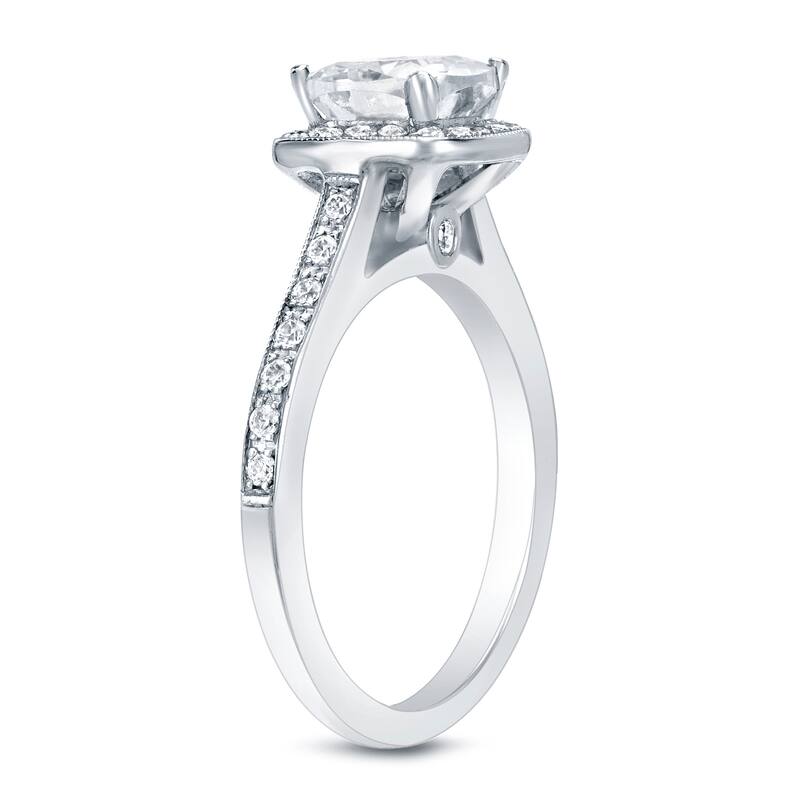 Auriya 14k Gold 2ctw Cushion-cut Halo Diamond Engagement Ring Certified