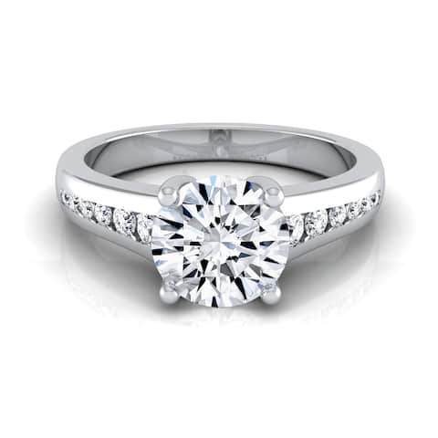 14k White Gold 5/8ct TDW White Diamond Channel Engagement Ring