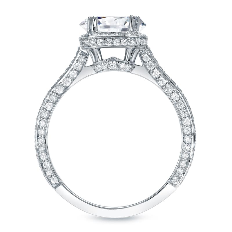 Auriya 2 1/4cttw Cushion-Cut Halo Diamond Engagement Ring 18-karat White Gold Certified