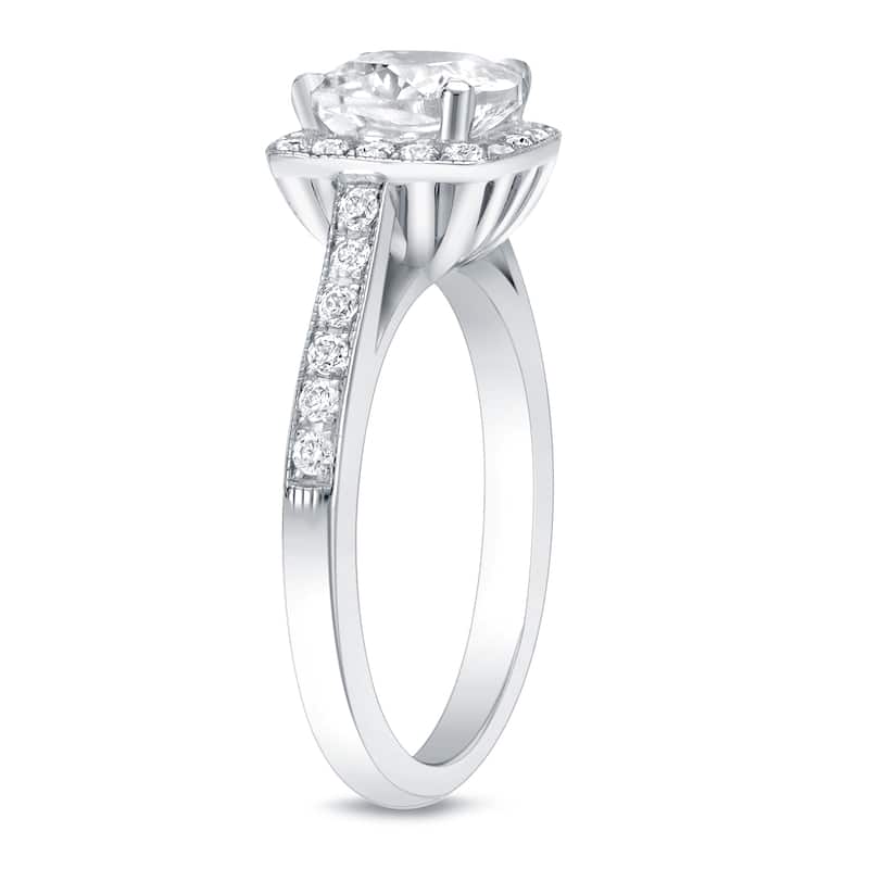 Auriya 2 carat TW Cushion-Cut Halo Diamond Engagement Ring 14k Gold Certified (H-I, VS1-VS2)