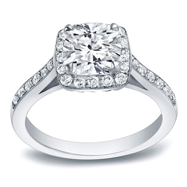 Shop Auriya 2 carat TW Cushion-Cut Halo Diamond Engagement ...
