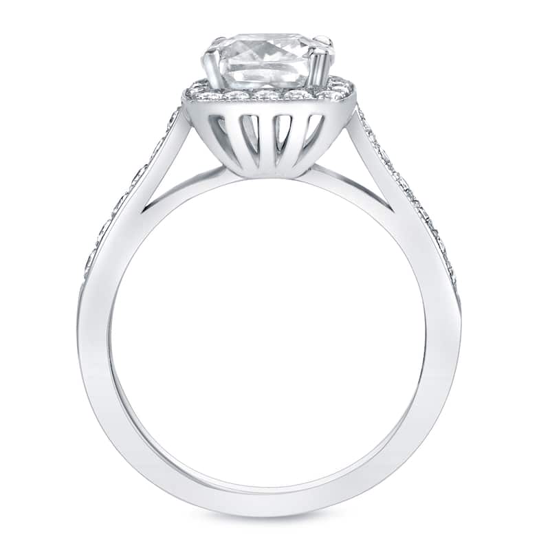 Auriya 2 carat TW Cushion-Cut Halo Diamond Engagement Ring 14k Gold Certified (H-I, VS1-VS2)
