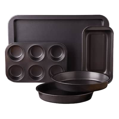 Sunbeam Kitchen Bake Black Carbon Steel Nonstick 5-piece Bakeware Set