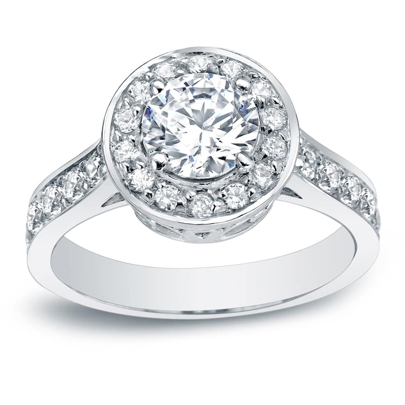 Auriya Platinum 1 3/4ctw Round Diamond Halo Engagement Ring (H-I, SI1-SI2)