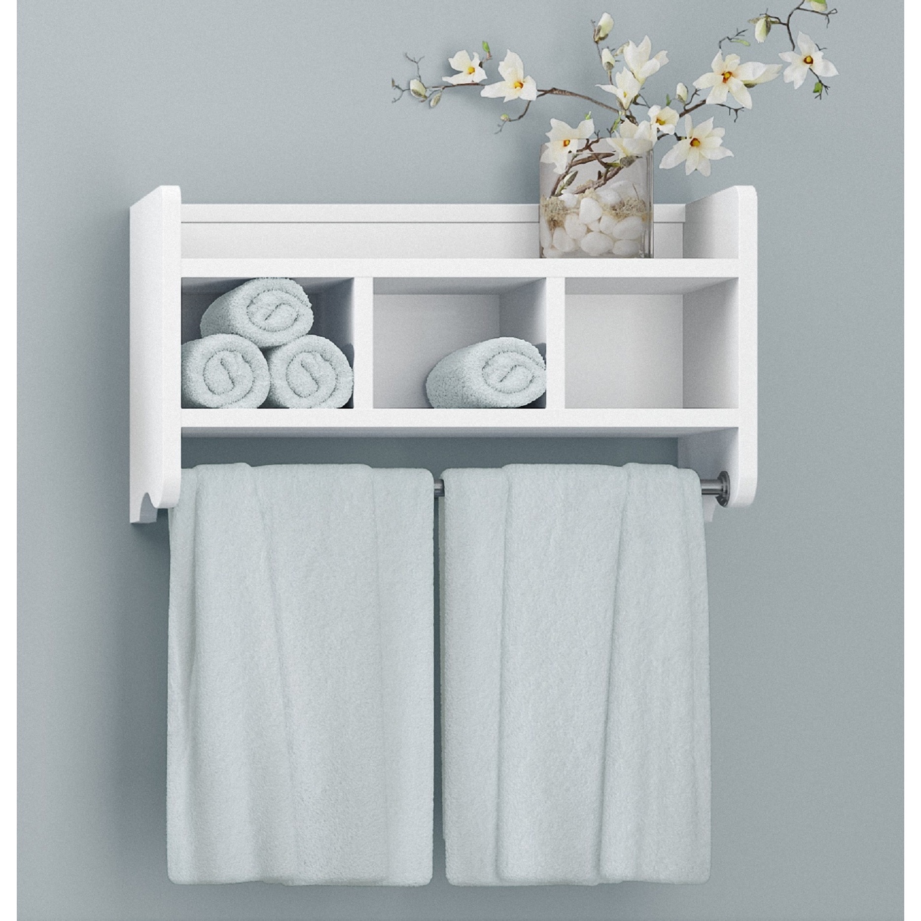 floating shelves for bathroom towels