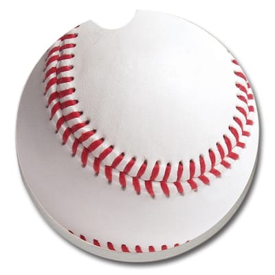 Counterart Absorbent Stone Car Coaster Baseball (Set of 2) - 4x6