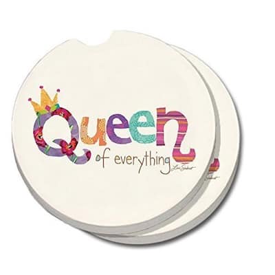Counterart Absorbent Stone Car Coaster Queen of Everything (Set of 2) - 4x6