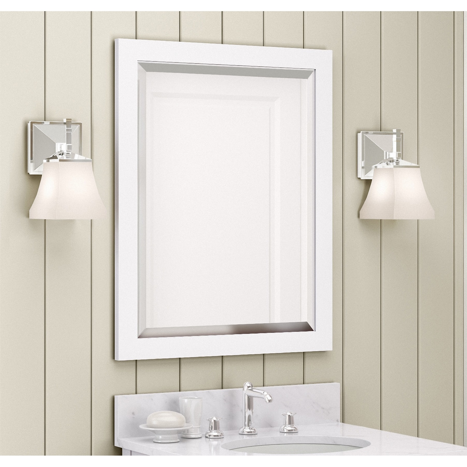 Alaterre 24 Inch White Bath Vanity Mirror White Traditional 848595006461 Ebay