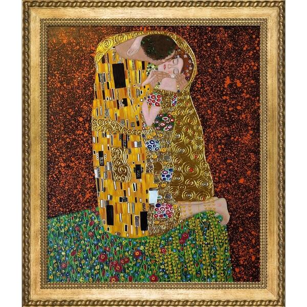 Shop Gustav Klimt The Kiss Luxury Line Hand Painted Oil Reproduction On Sale Overstock 13223261