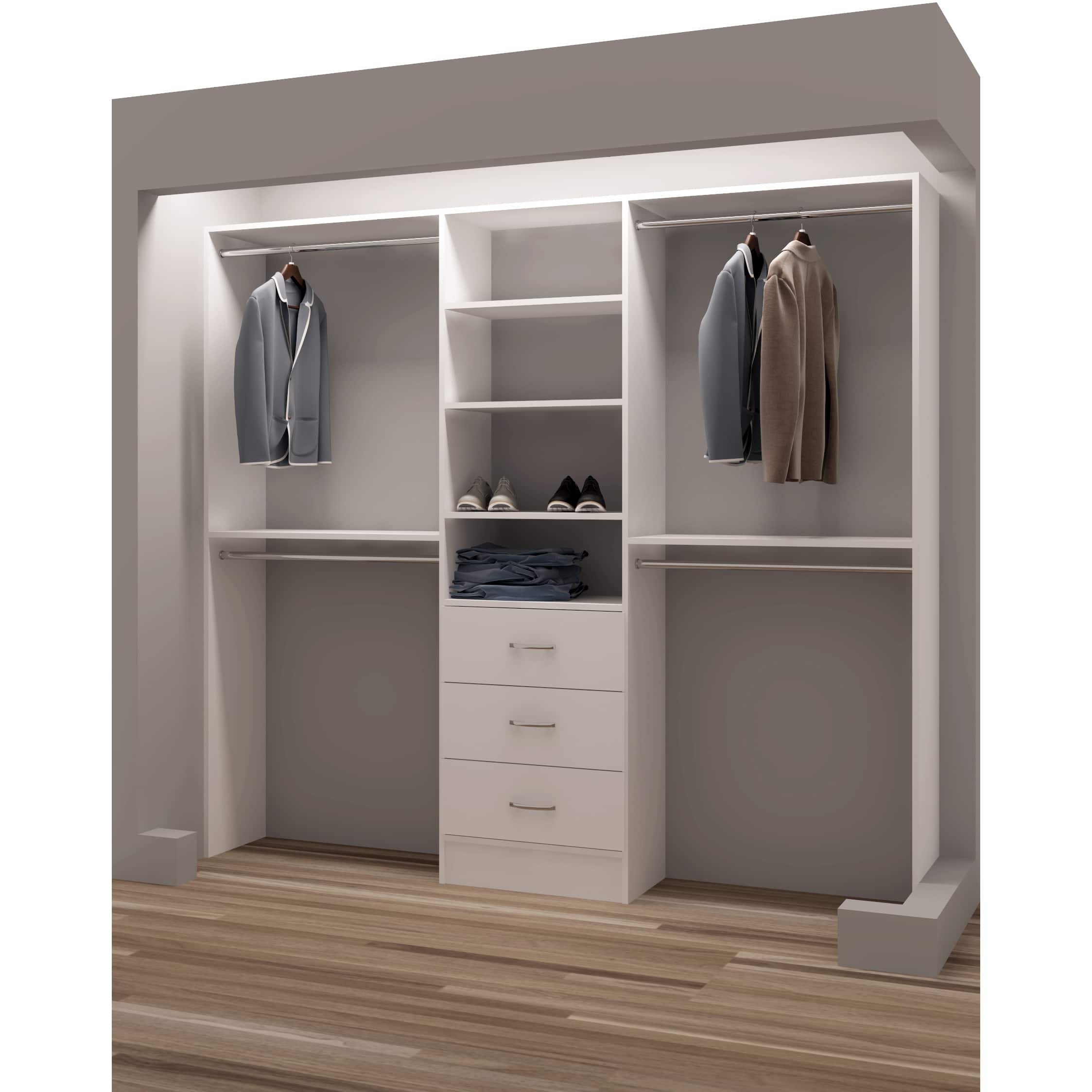 Modern Closet Storage With Drawers And Shelves for Simple Design