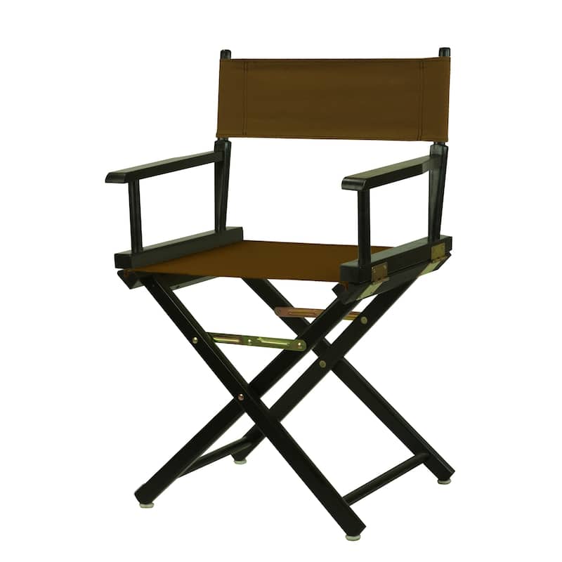 Black Frame 18-inch Director's Chair - Brown