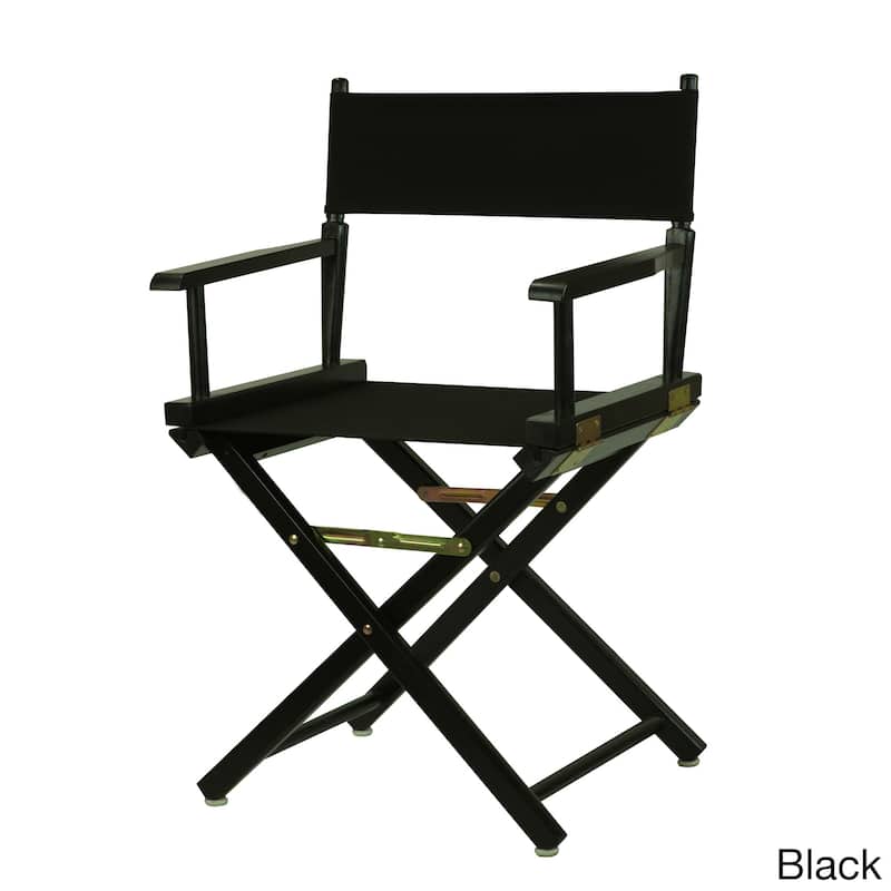 Black Frame 18-inch Director's Chair - Black