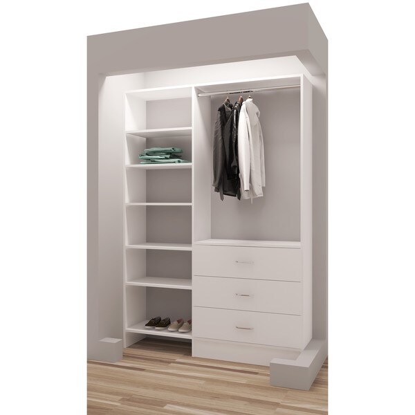 TidySquares White Wood 50.25" Reach-in Closet Organizer