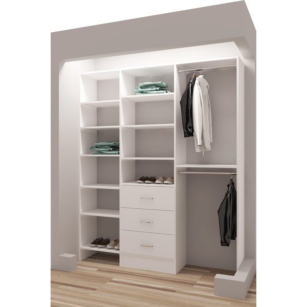 Tidysquares White Wood 69 Reach In Closet Organizer Free Tidysquares White Wood 69 Reach In Closet Organizer