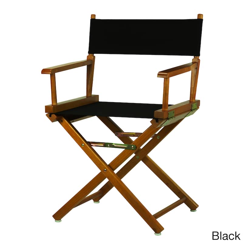 Honey Oak Frame 18-inch Director's Chair - N/A - Black