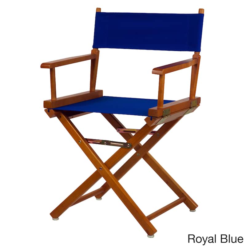 Honey Oak Frame 18-inch Director's Chair - N/A - Royal Blue