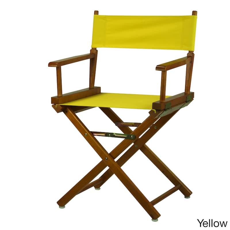 Honey Oak Frame 18-inch Director's Chair - N/A - Yellow