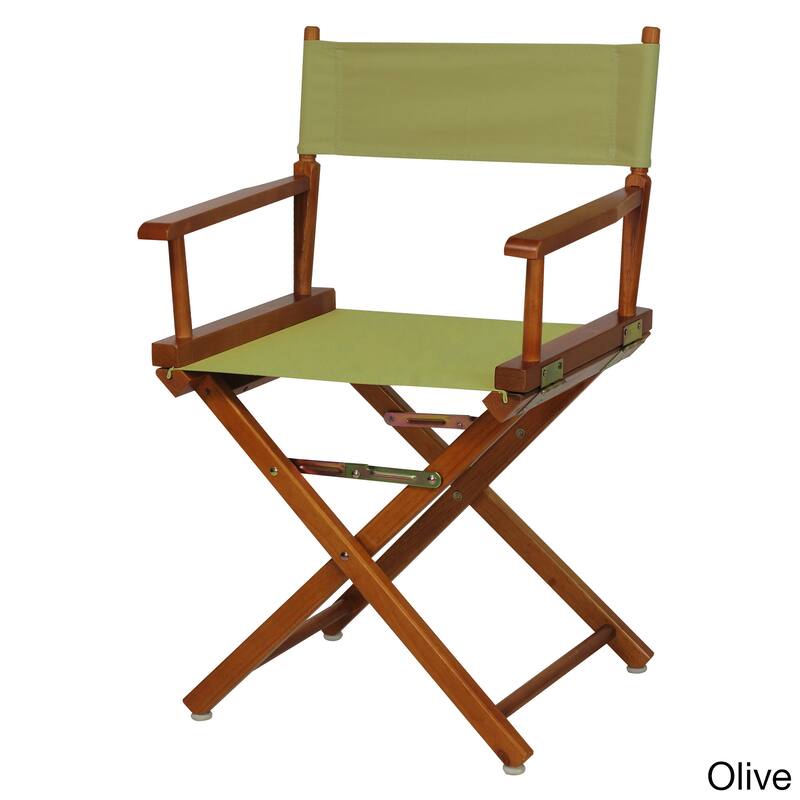 Honey Oak Frame 18-inch Director's Chair - N/A - Olive