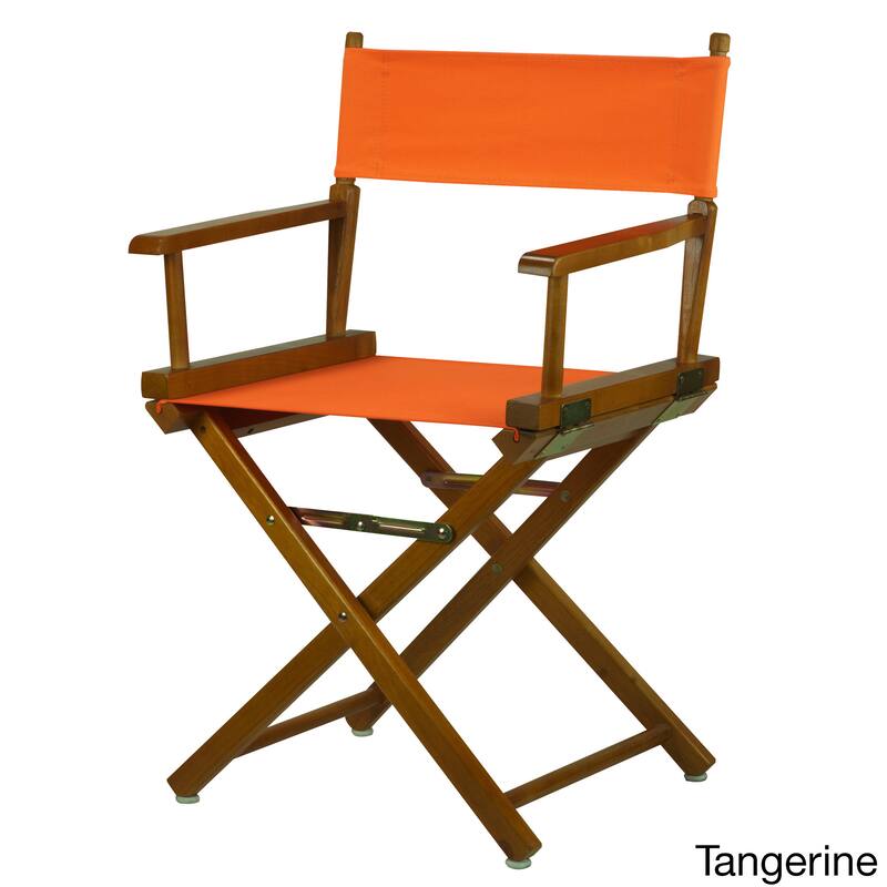 Honey Oak Frame 18-inch Director's Chair - N/A - Tangerine
