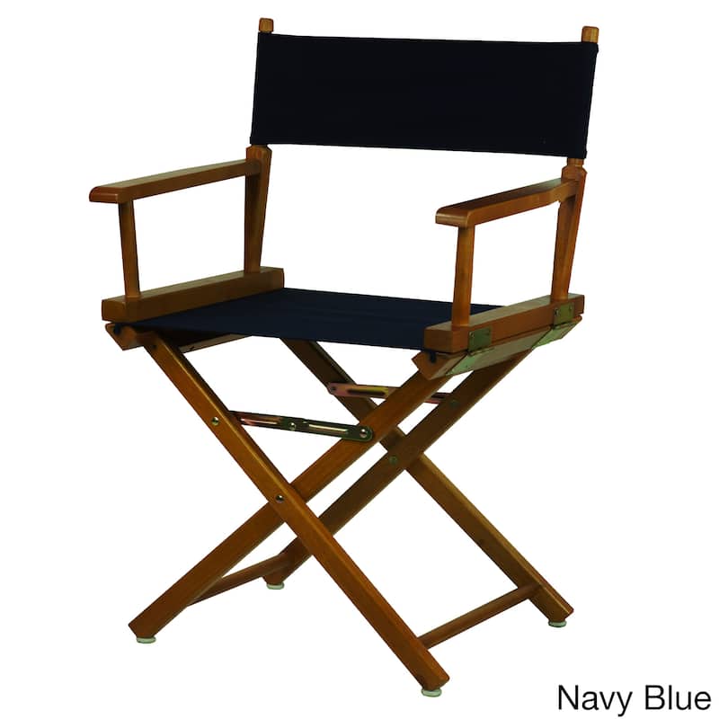 Honey Oak Frame 18-inch Director's Chair - N/A - Navy Blue