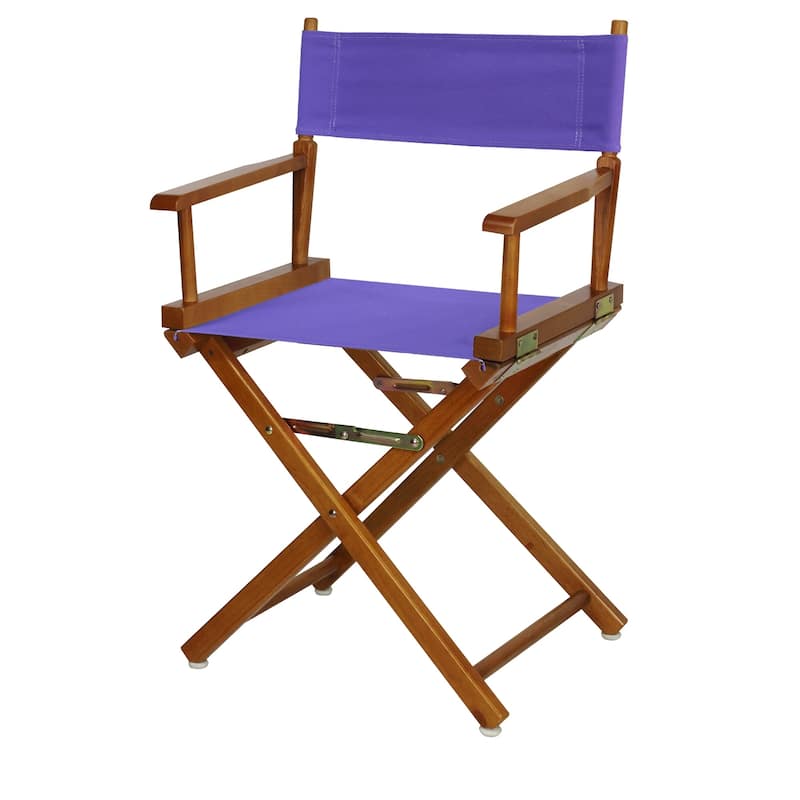 Honey Oak Frame 18-inch Director's Chair - Honey Finish - Purple