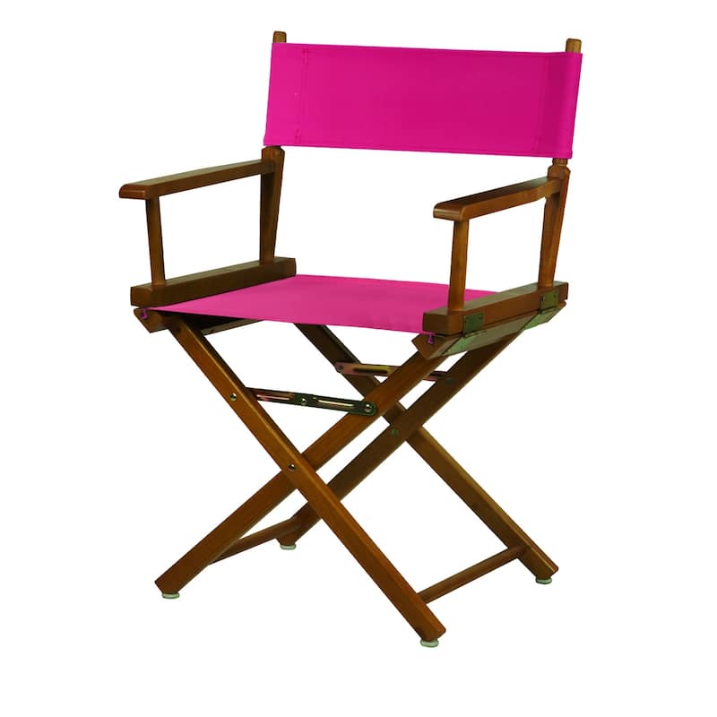 Honey Oak Frame 18-inch Director's Chair - Honey Finish - magenta