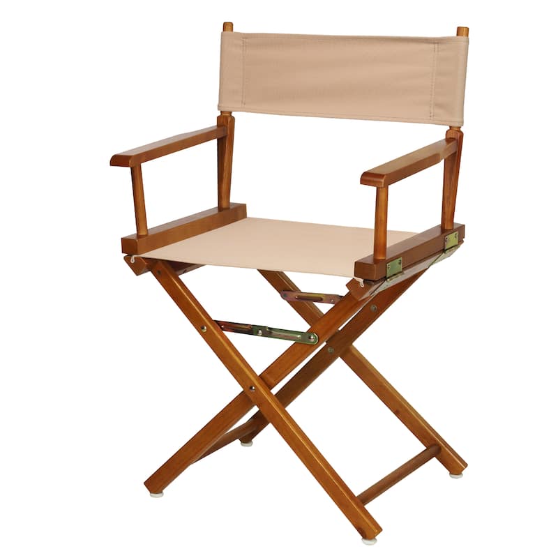 Honey Oak Frame 18-inch Director's Chair - N/A - Tan