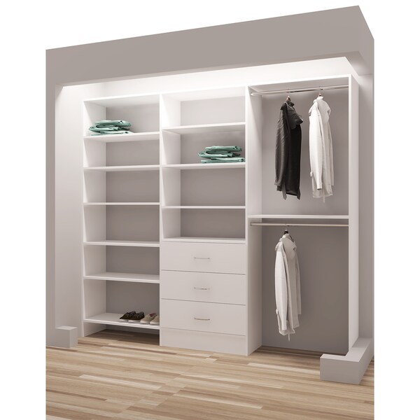 TidySquares White Wood 87" Reach-in Closet Organizer