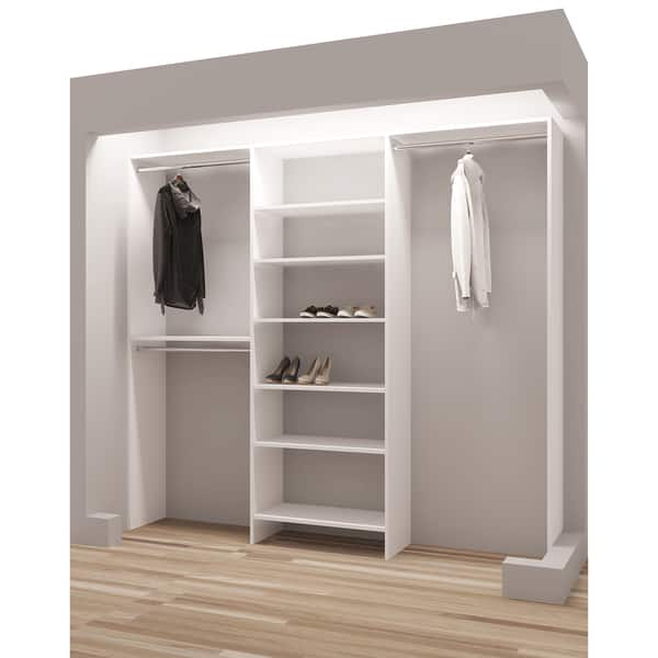 Shop Tidysquares White Wood 87 Reach In Closet Organizer Free