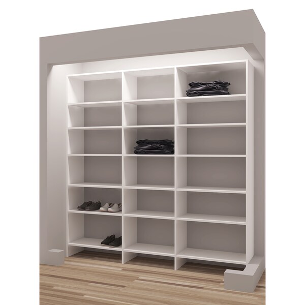 TidySquares White Wood 81" Reach-in Closet Organizer