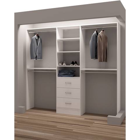 Top Rated Tidysquares Closet Organizers Systems Online At Tidysquares White Wood 87 Inch Reach In Closet Organizer