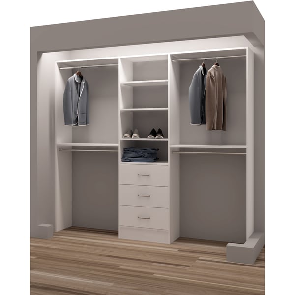 TidySquares White Wood 87-inch Reach-in Closet Organizer