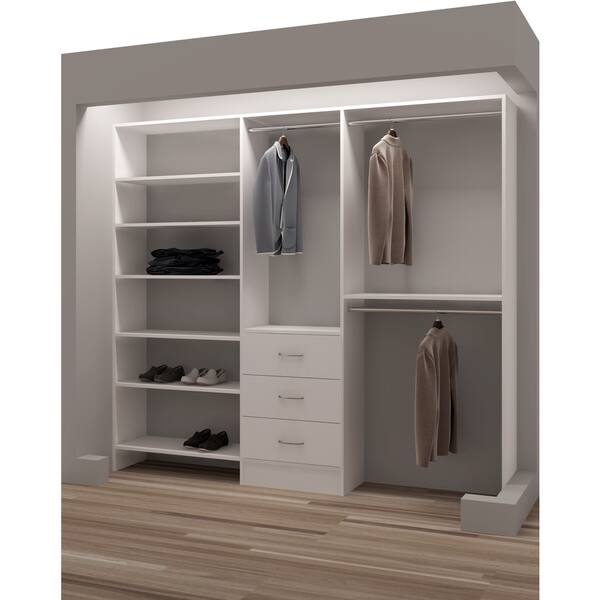 Shop Tidysquares White Wood 87 Reach In Closet Organizer Free