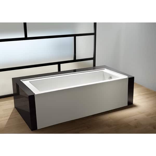 Contemporary 60 Inches Drop In Alcove Acrylic Bathtub On Sale Overstock 13223880