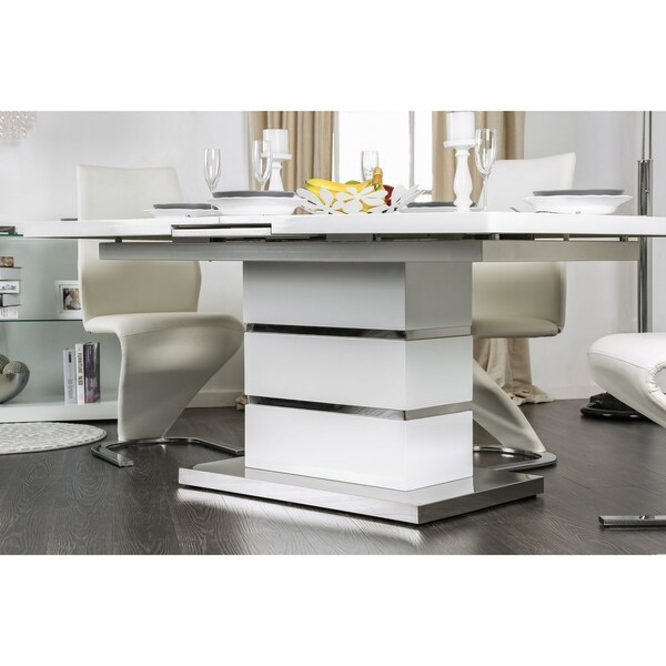 Novas Contemporary 78 Inch Glossy White Dining Table By Novas Contemporary 78 Inch Glossy White Dining Table By