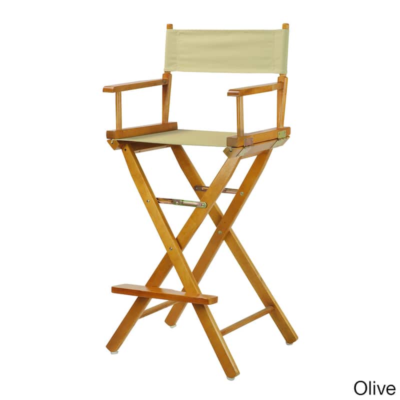 Honey Oak Frame 30-inch Director's Chair - Olive