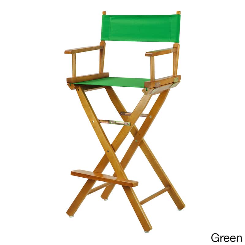 Honey Oak Frame 30-inch Director's Chair - Green