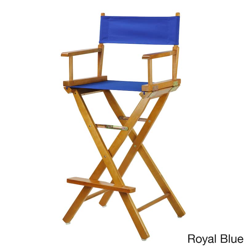 Honey Oak Frame 30-inch Director's Chair - Royal Blue