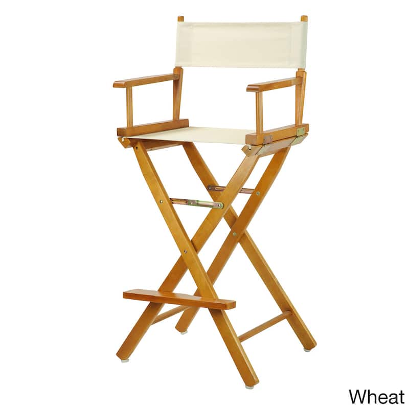 Honey Oak Frame 30-inch Director's Chair - Wheat