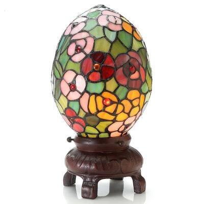 Lala 1-light Floral pattern 13-inch Tiffany-style Accent Lamp