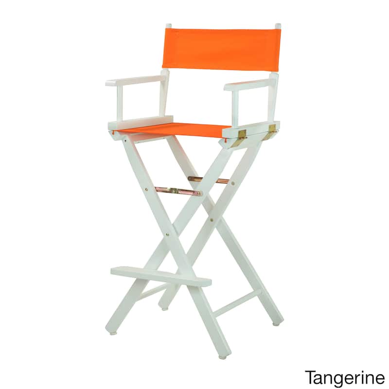 White Frame 30-inch Director's Chair - Tangerine