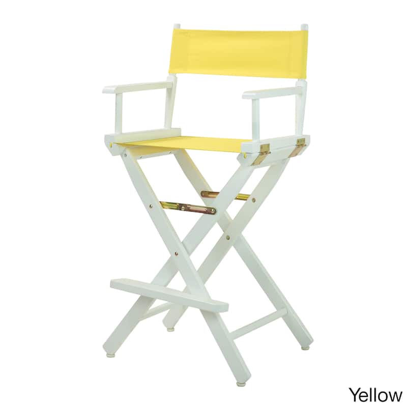 White Frame 30-inch Director's Chair - Yellow