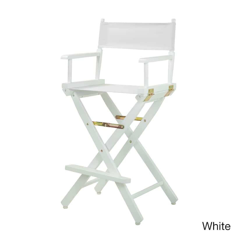 White Frame 30-inch Director's Chair - White