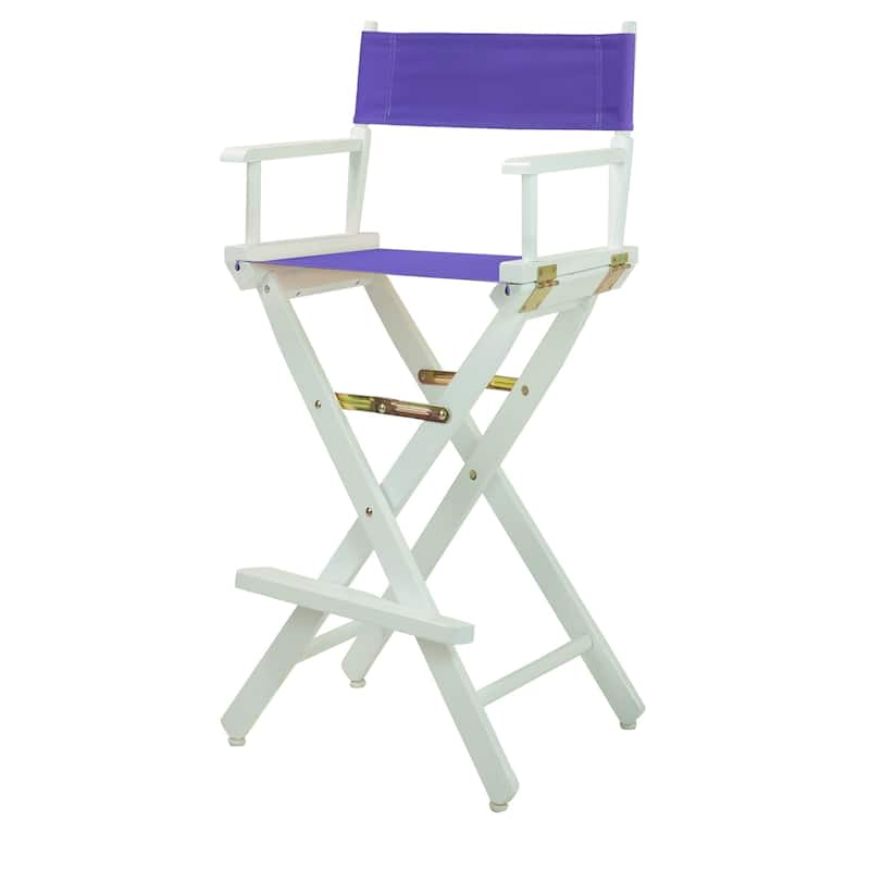 White Frame 30-inch Director's Chair - Purple